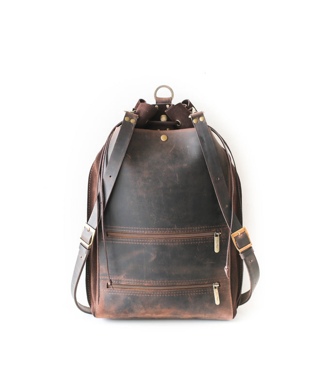Designer Large Suede Backpack