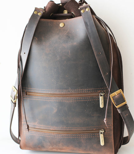 Designer Large Suede Backpack