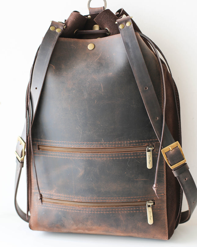 Designer Large Suede Backpack