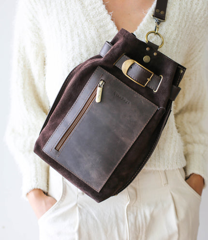 Suede Leather Sling Bag