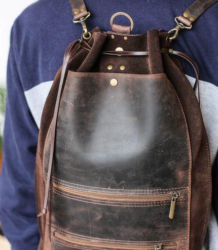 Designer Large Suede Backpack