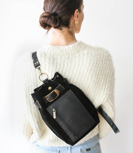 Suede Leather Sling Bag