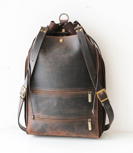 Designer Large Suede Backpack