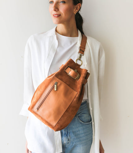 Suede Leather Sling Bag