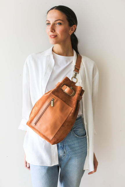 Suede Leather Sling Bag
