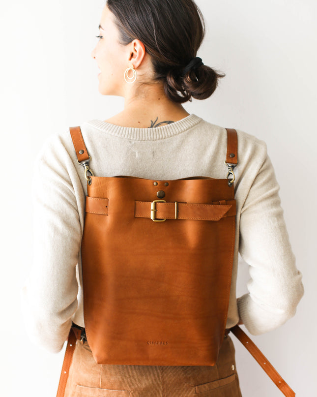 Medium Leather Backpack Purse